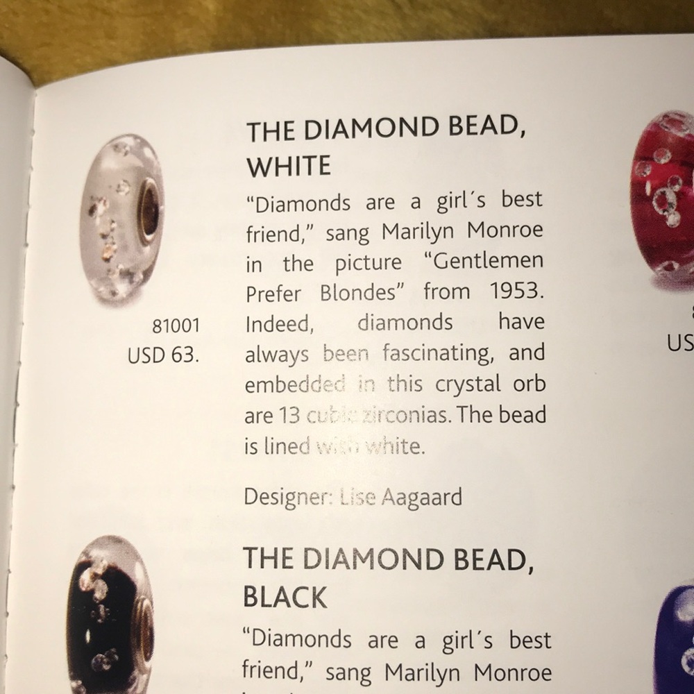 2 The diamond bead white